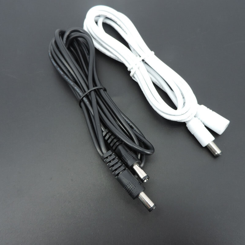10x 22awg 3A DC Male To male female Power supply Adapter white black cable Plug 5.5x2.1mm Connector wire 12V Extension Cords E1