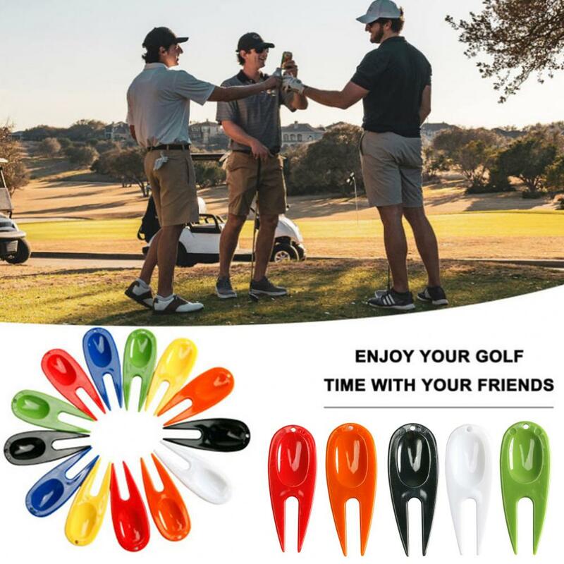 Golf Pitchfork ใช้งานง่ายกอล์ฟส้อมสีเขียวน้ำหนักเบา Dig กอล์ฟ Pitch ทนทาน Putting Green Divot ซ่อมเครื่องมือ