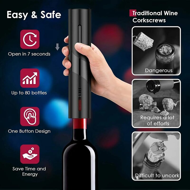 Elektrische Rotwein öffner automatische Korkenzieher Wein öffner für Rotwein folien schneider Küchen zubehör Gadgets Flaschen öffner