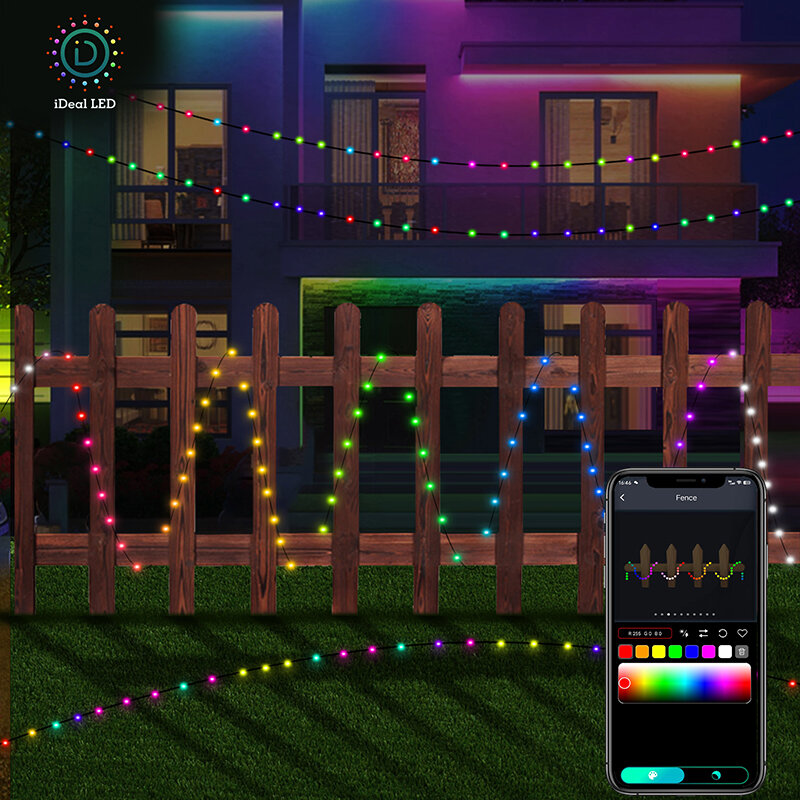 Guirxiété lumineuse dégradée Dreamcolor, USB, LED, RVB, 5m, 10m, 20m, guirxiété d'affichage bricolage, décoration de fête murale