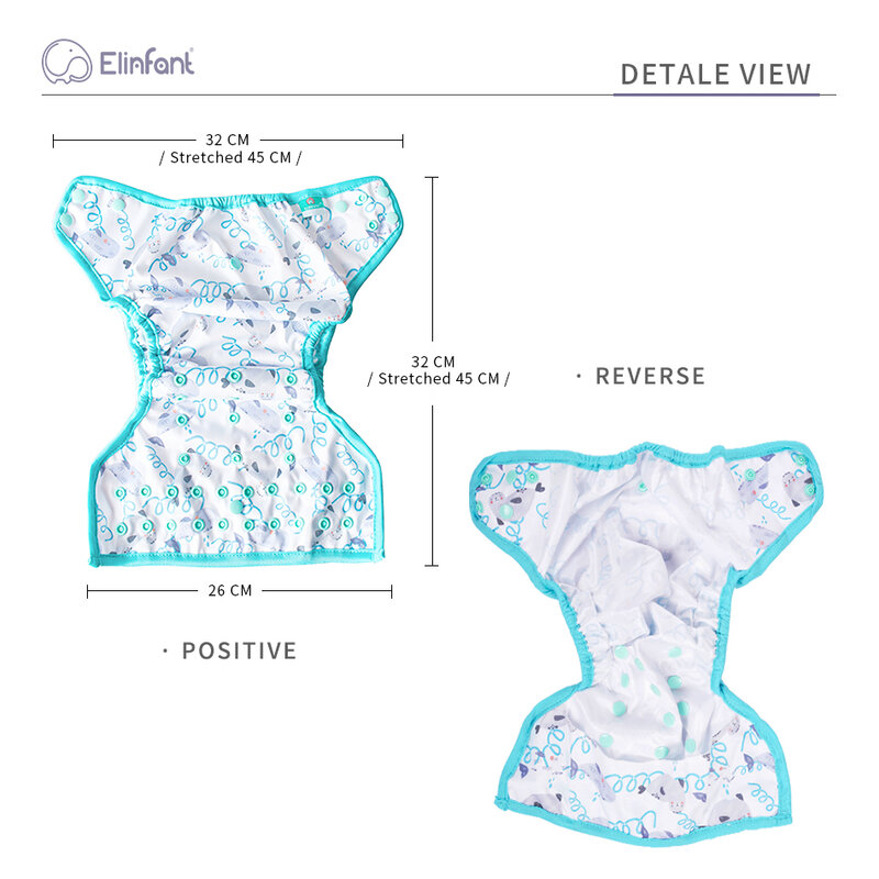 Elinfant-funda impermeable para pañales de bebé, cubierta ajustable de calidad a prueba de fugas, apta para pañales de tela lavable reutilizable de 8-35 libras