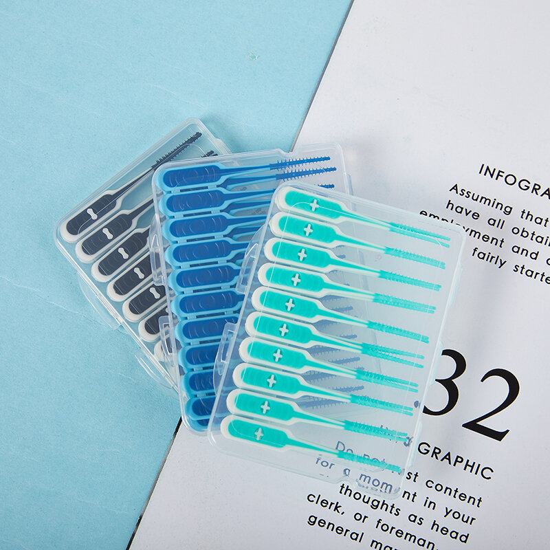 20Pcs denti in Silicone Stick Tooth Picks spazzole interdentali spazzola per la pulizia dentale cura dei denti filo interdentale stuzzicadenti strumenti orali