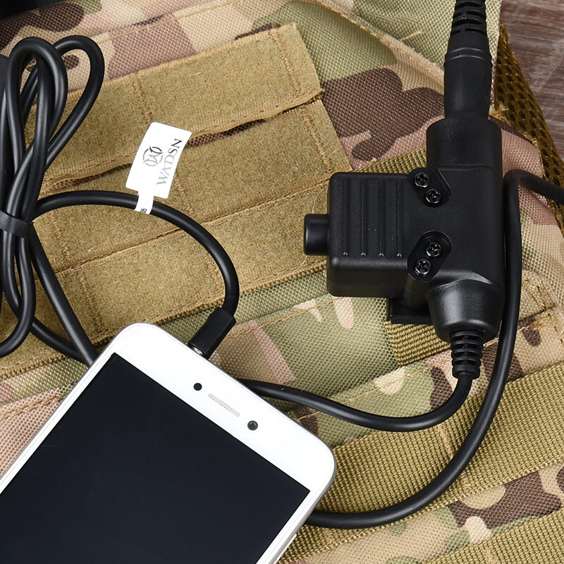 WADSN-adaptador militar para walkie-talkie, Cable U94 PTT, Z113, Motorola Midland Kenwood, TYT F8 Baofeng UV-5R