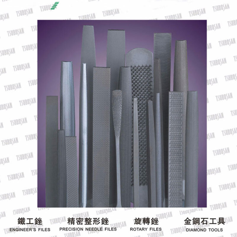 6 szt. Zestaw ręcznych metalowych plików twardościomierz Premium TSUBOSAN-6 kolorowych uchwytów ułatwiających przenoszenie