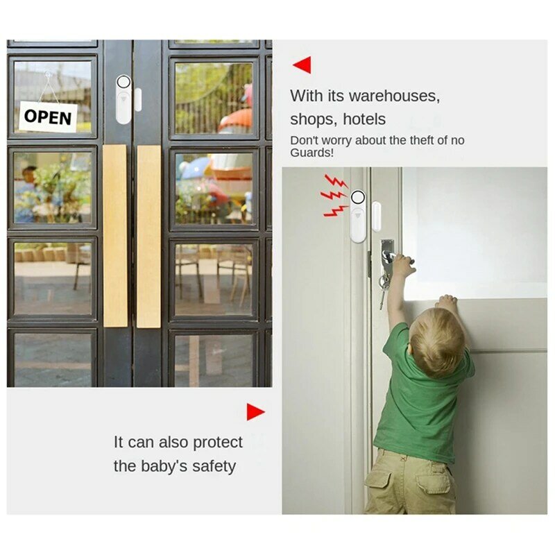 1Set Sensor jendela pintu pintar, detektor pintu rumah pintar, Alarm pencuri pintu dan jendela, Alarm buka pintu