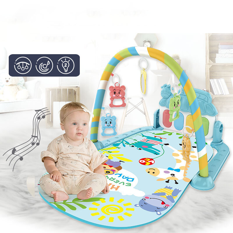 Baby Fitness Stand Toy Newborn 0-1 Year Old Baby Music Pedal Piano Fitness Equipment Climbing Mat Toy