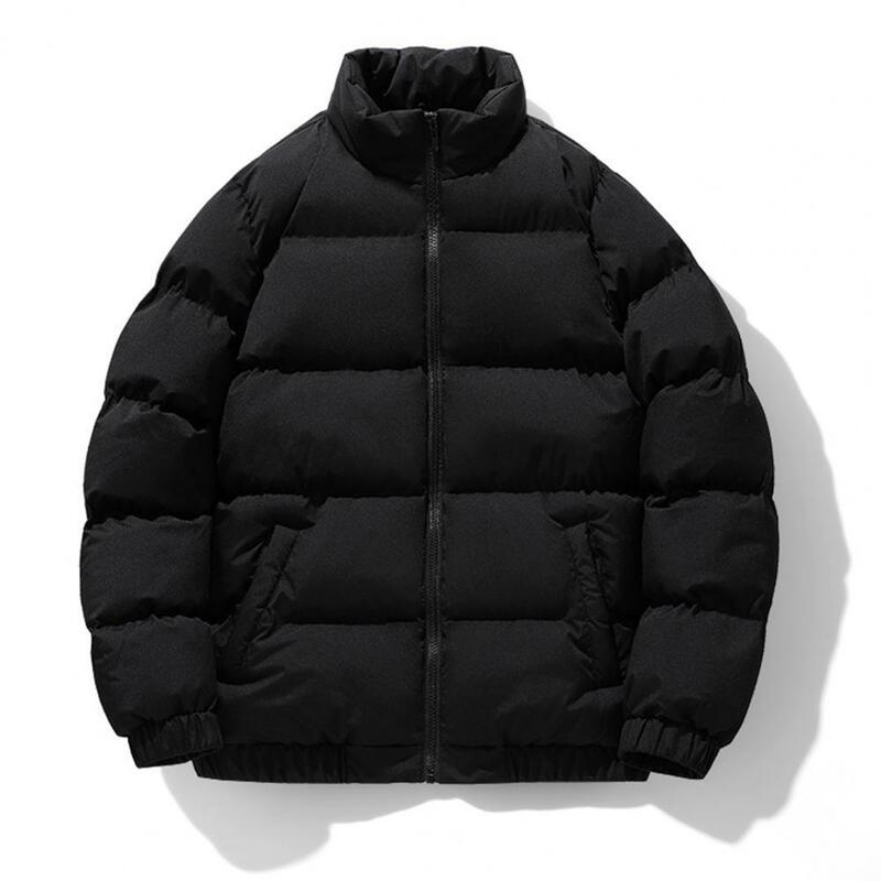 남성용 지퍼 클로저 방풍 다운 재킷, 한국 스타일 바람막이 패딩 코트, 따뜻한 남성 의류, 가을 겨울
