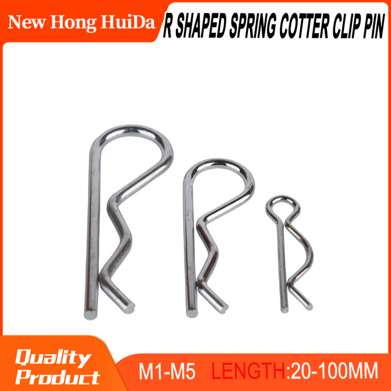 Stainless Steel R Shaped Spring Cotter Clip Pin 1mm 1.2mm 1.6mm 1.8mm 2mm 3mm 4mm 5mm Dia Fastener Hardware for Repairing Cars