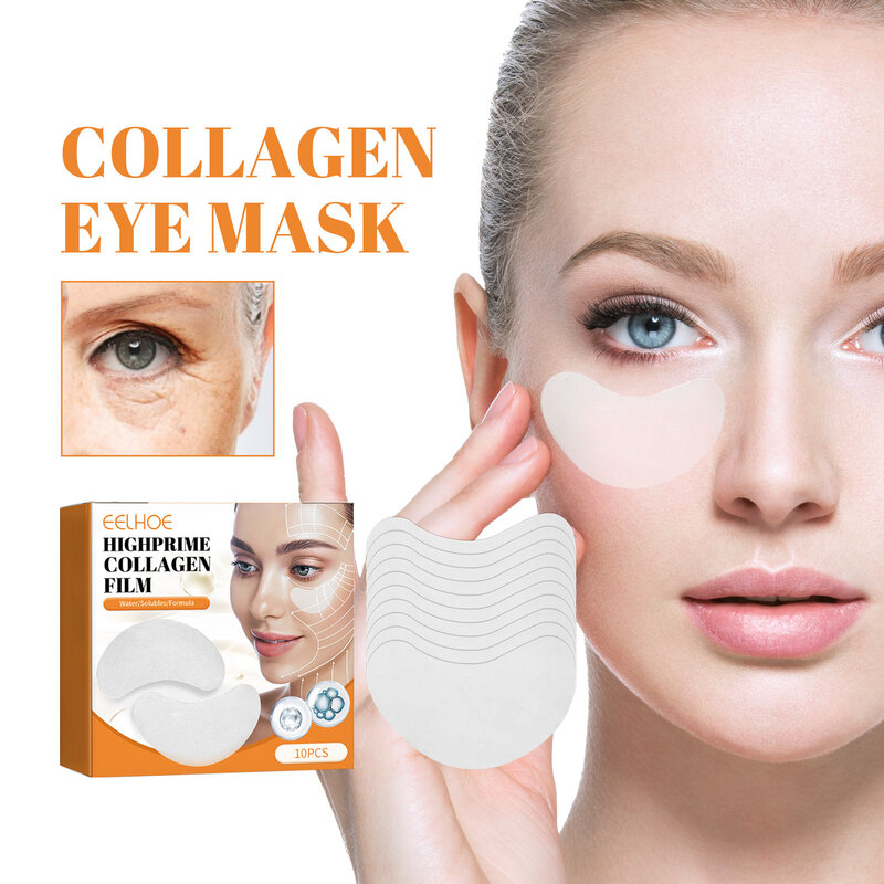 Collagen Film 10Pcs Korea Collagen Soluble Film Anti Aging Eye Mask Wrinkles Remover Moisturizing Face Lifting