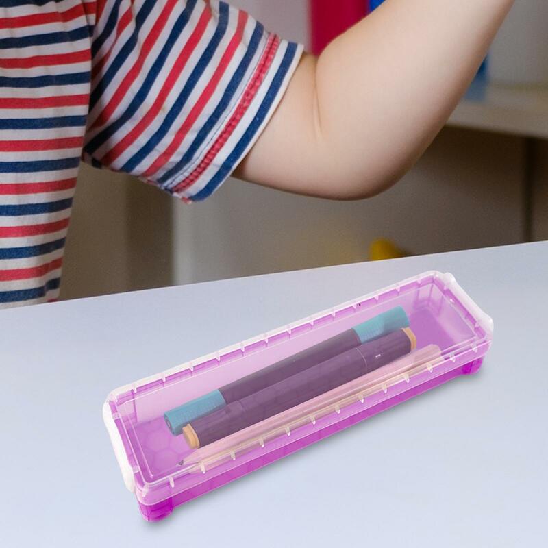 2-4pack Plastic Pencil Box Crayon Box Brush Painting Pencils Storage Box Pencil