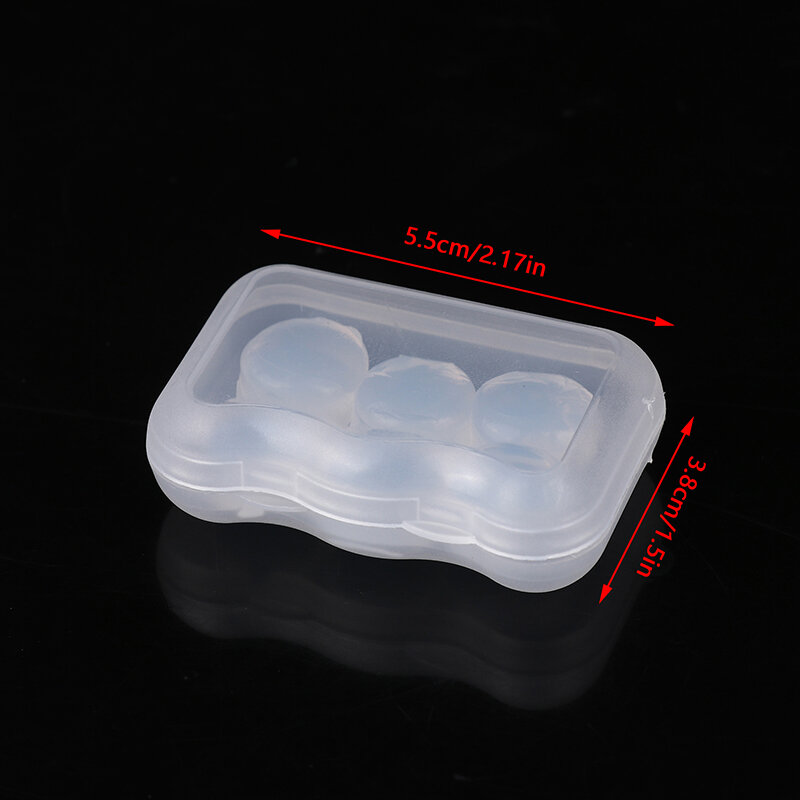 Tapones para los oídos de silicona transparentes reutilizables para dormitorio, aislamiento acústico especial, protección contra el ruido, 6 unids/lote por caja
