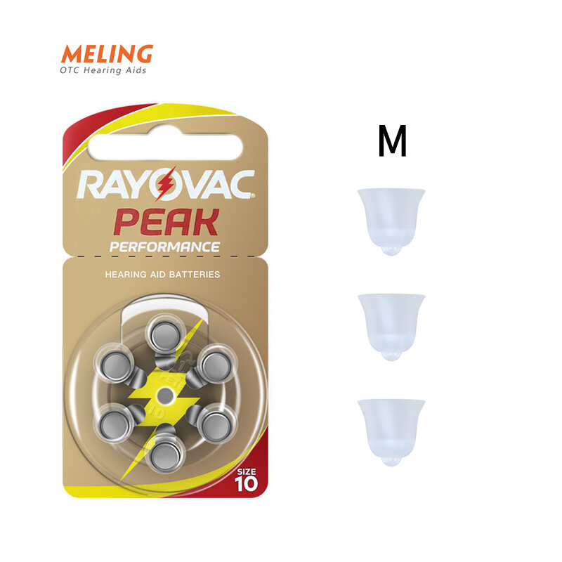 Meling RAYOVAC PEAK-Baterias de Aparelhos Auditivos, A10, 10A, ZA10, 10, S10, Zinc Air, 60 Pcs, A10