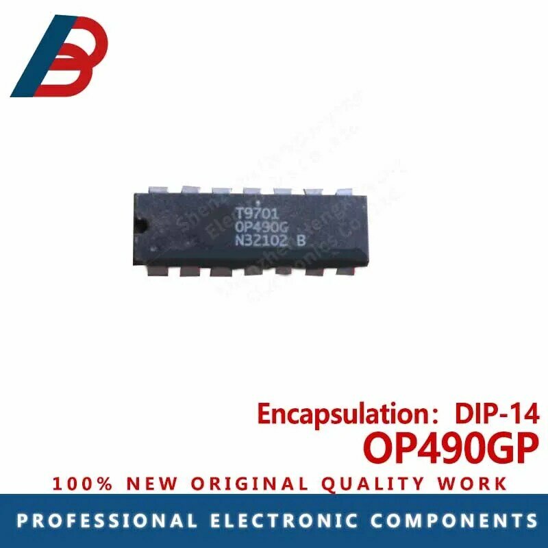 Chip amplificador operativo DIP-14, paquete OP490GP, 1 piezas