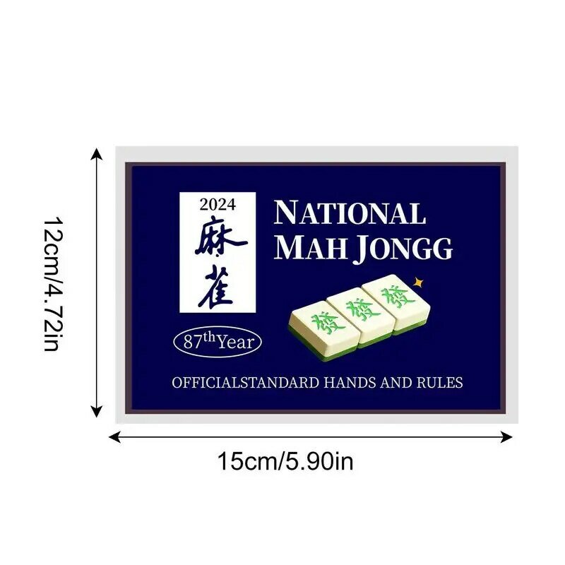 Cartes de Mahjong à grand tirage, carte officielle de la souffrir nationale Mah Jongg, mains et règles standard officielles, grand tableau de bord, 2024