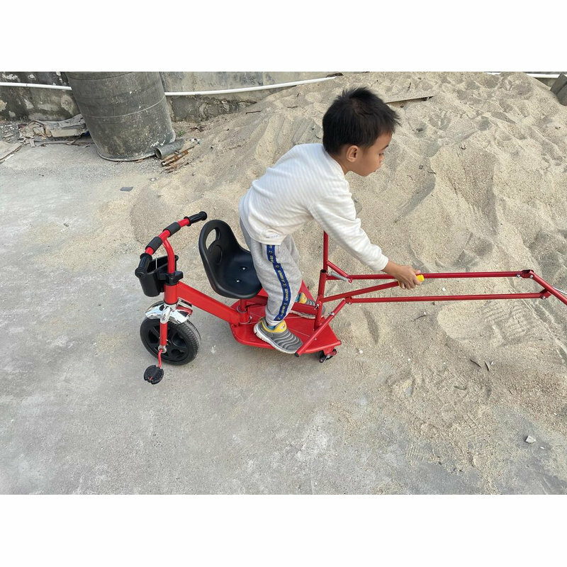 Anak-anak Naik Mainan Ekskavator Pasir Penggali Derek dengan 3 Roda untuk Taman Bermain Luar Ruangan dan Kotak Pasir