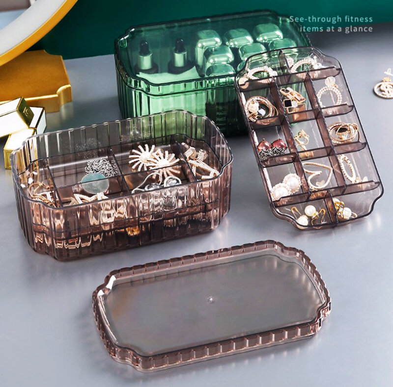 Изысканная прозрачная коробка для хранения ювелирных изделий в европейском стиле, кольца, ожерелье, браслет, женские дорожные Чехлы для ювелирных украшений