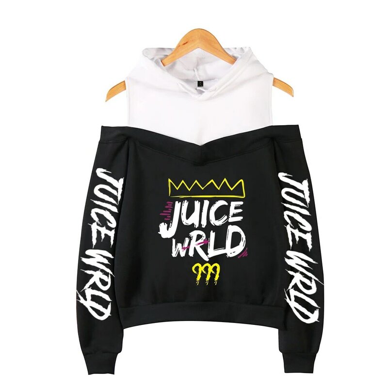 Juice Wrld Off-shoulder hoodies women girls Hot Sale Fashion print Harajuku sweatshrts Juice Wrld Personality hoody casual tops