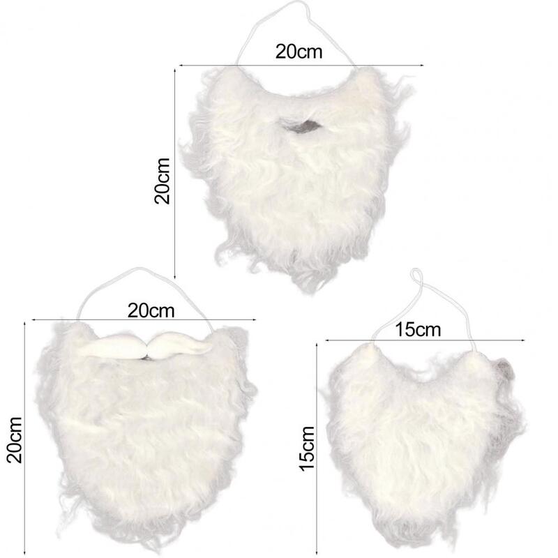 Santa Claus Beard Realistic Costume Accessories Adults/Kids Christmas Performance Santa Fake White Handlebar Mustache for Party