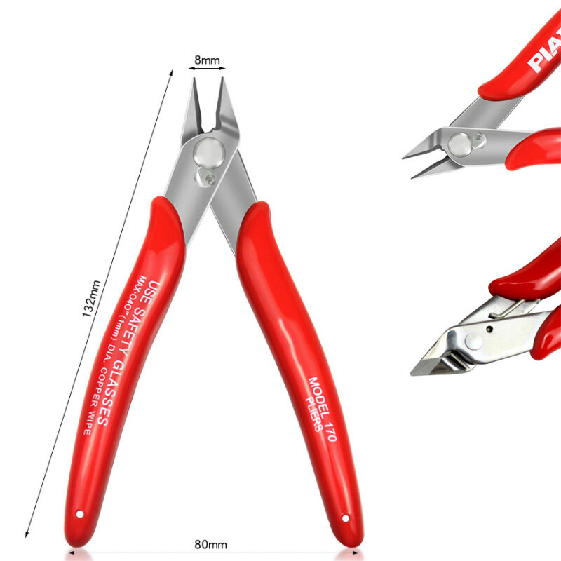 170 Kawat Pemotong Tang Pemotong Praktis Kawat dan Kabel Pemotongan Tang Datar-hidung DIY Pemangkas Bevel Cutter Alat Tangan Merah