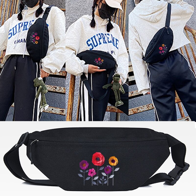 Waist Bag Casual Tote Bag Fashion Charizard Print Cross Shoulder Bag Fitness Travel Sports Chest Bag Phone Pouch Portable Unisex