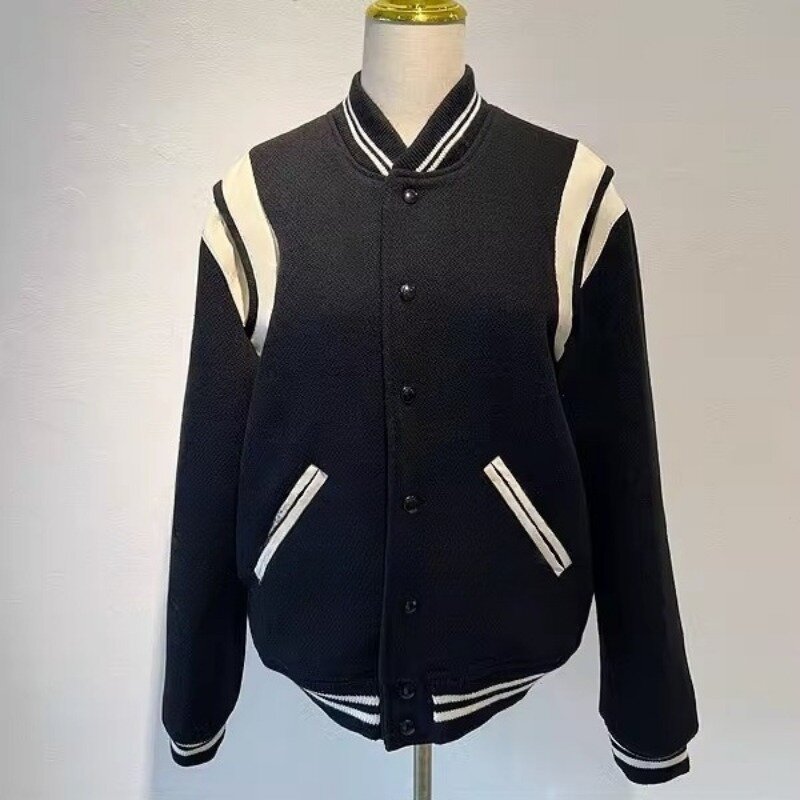 HOUZHOU 한국 스타일 화이트 보머 재킷, 여성용 스트리트웨어, 빈티지 트위드 야구 재킷, 대학 가을 겨울 패션, 미적