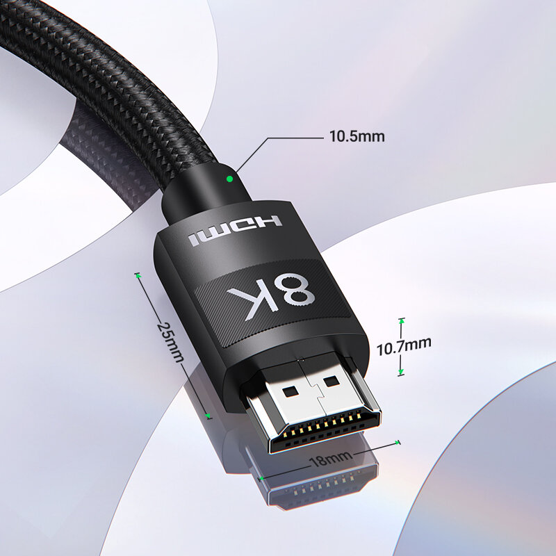 Ugreen สาย HDMI 2.1ความเร็วสูง8K/60Hz 4K/120Hz สำหรับ Xiaomi mi กล่อง PS5 HDMI Splitter สาย HDMI Dolby Vision 48Gbps HDMI
