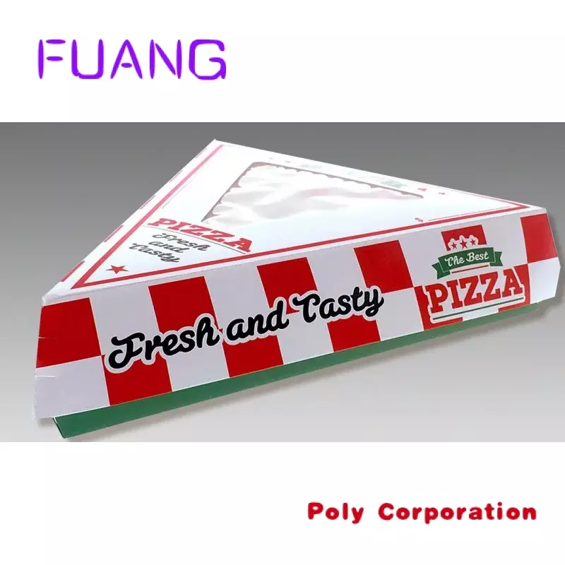 Caja de Pizza plana personalizada de tamaño completo con ventana transparente