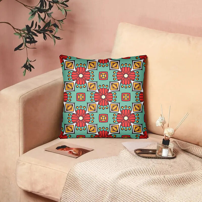 Mandala Flower Design Pattern Printed Miękka kwadratowa poszewka na poduszkę Poliestrowa poszewka na poduszkę Salon Home Decor