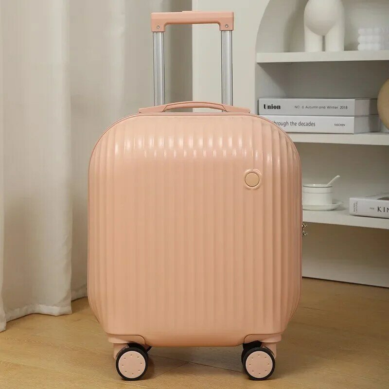 Minicaja de equipaje pequeña y linda, caja de embarque portátil ligera con contraseña, bolsa de equipaje rodante con carrito, Maleta de viaje, 18 pulgadas