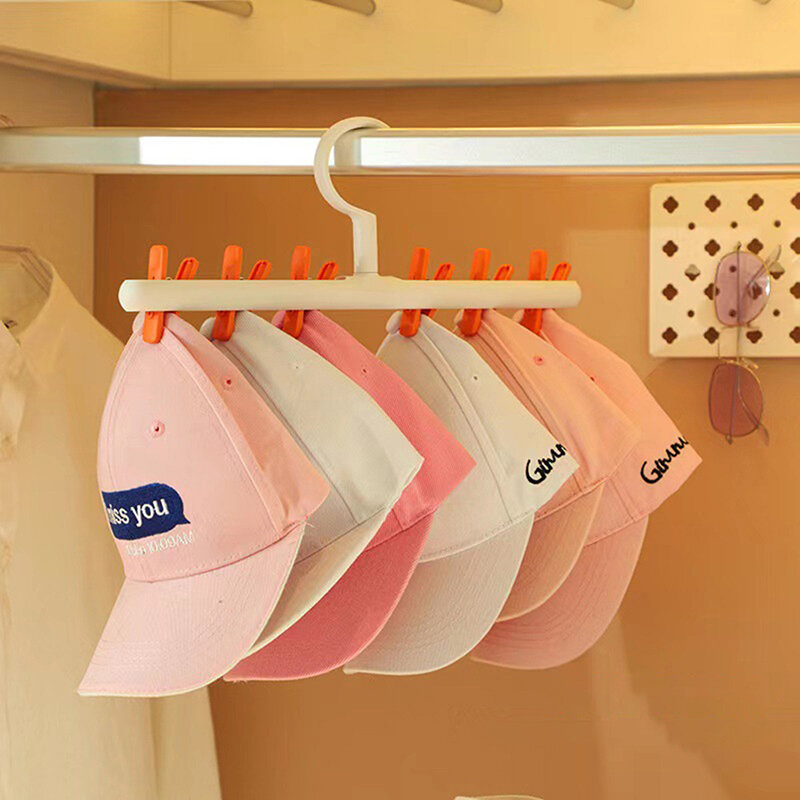 6 clip cappelli calzini Organizer Rack appeso berretto con visiera sciarpa portaoggetti appendiabiti armadio multifunzionale armadio portaoggetti
