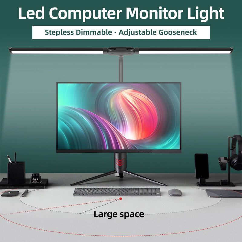 Traploos Dimbare Led Bureaulampen RGB Scherm Opknoping Verlichting Voor Computer Monitor Backlight Led Screenbar Licht voor Kantoor Studie: