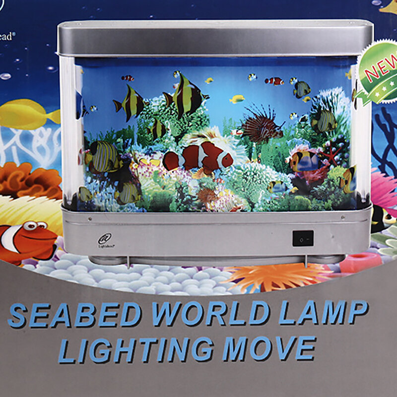 Lámparas artificiales para pecera Tropical, luz nocturna decorativa para acuario, lámpara de mesa LED dinámica de océano Virtual, Linda decoración de habitación