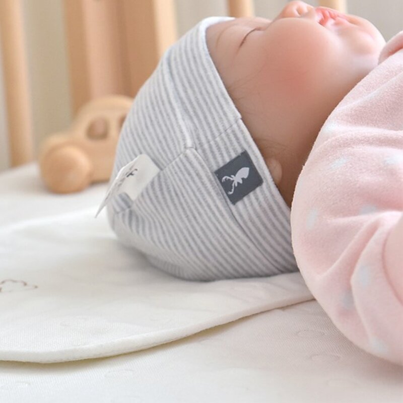Almofada dormir bordada para bebê, almofada plana para recém-nascidos 0 a 3 anos