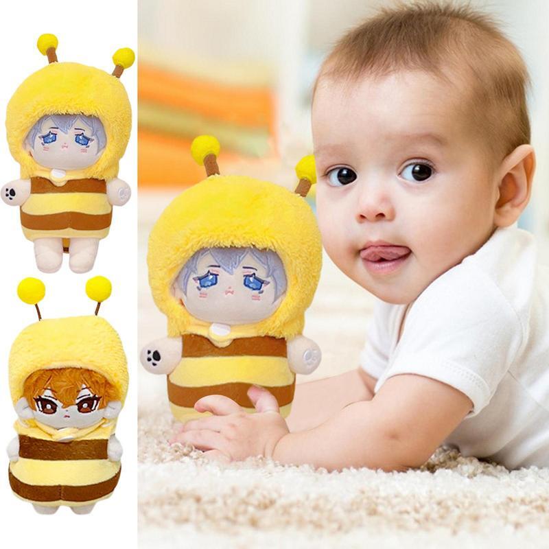 Honey Bee Plushie Cute Flower Face Cotton Doll Clothes Lovely Hornet Bee bambole morbide ripiene Bee Honey regalo di compleanno