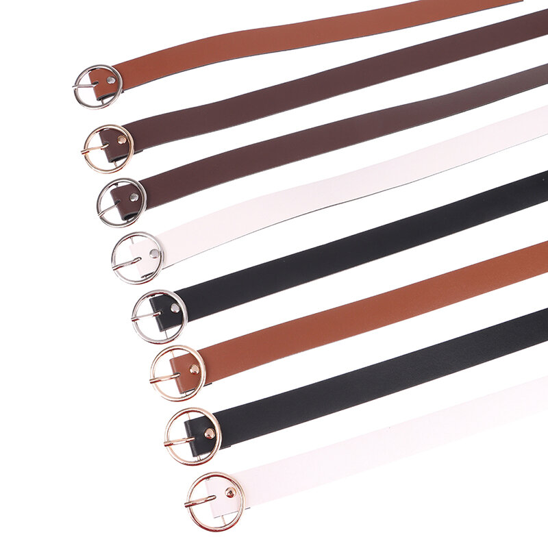 Classic Retro Fashion All-Match Leather Round Buckle Simple Circle Pin 2.3cm Wide Belts for Women Fashion Jeans Female 100cm
