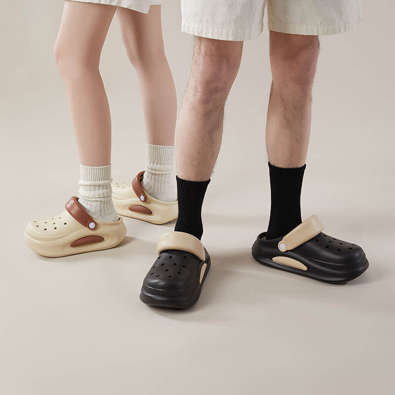 Sandales de jardin trouées pour hommes et femmes, chaussures simples à semelle optique de 7cm, pantoufles de plage en plein air, sandales de rue, printemps et été