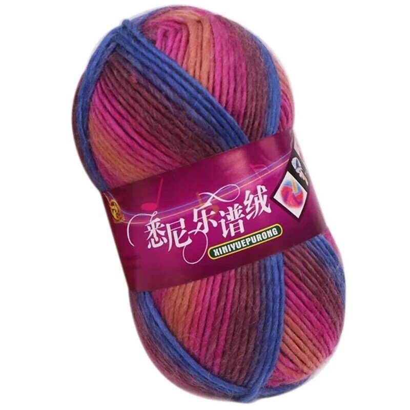 Rainbow Yarn for Crochet Knit Accessories Soft Long Lasting Multicolored R7RF