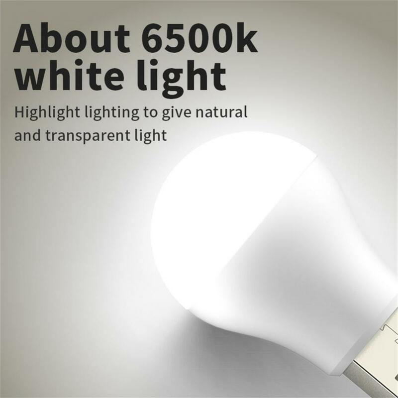Mini USB Night Light com plug, proteção para os olhos, leitura de livros, computador, celular, carregamento de energia, lâmpada LED, branco quente, 10pcs