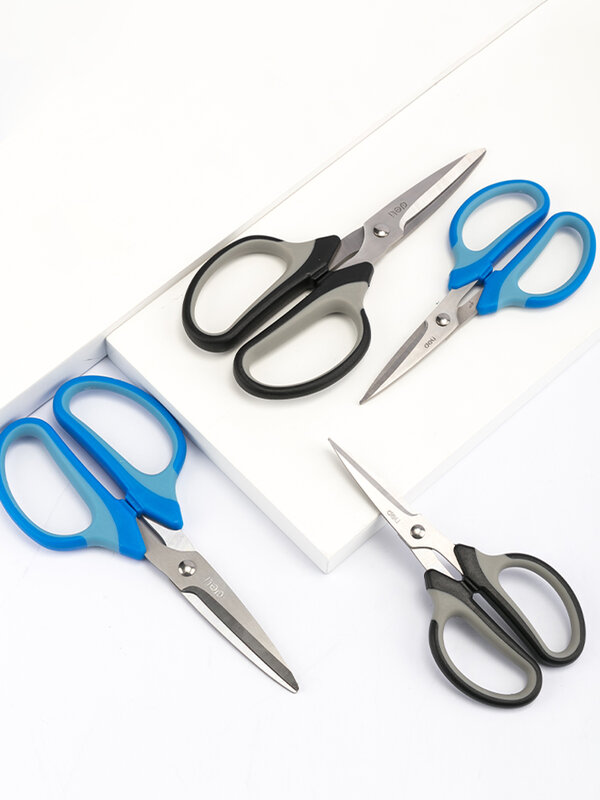 Deli 6001 Stainless Steel Large Scissors Anti Stick Anti Rust tijeras Household Multi Functional Office TailorS Hand Cutting