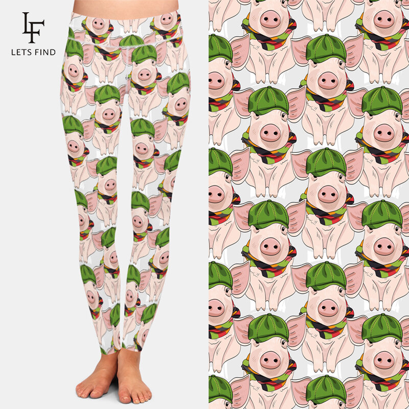 LETSFIND-Pantalones con estampado Digital 3D Pig para mujer, mallas informales de cintura alta para Fitness, Leggings femeninos a la moda
