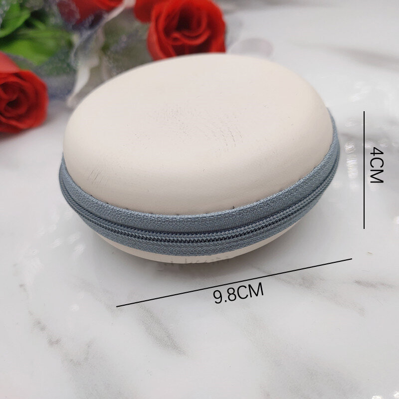 Folding Glasses Case Round Storage Bag Portable Leather Zipper Pouch Travel Sunglasses Reading Glasses Small Storage Bag