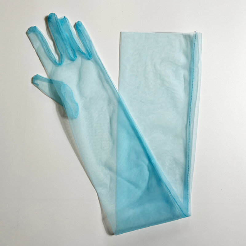 Женские длинные перчатки из тюля, винтажные солнцезащитные перчатки с закрытыми пальцами