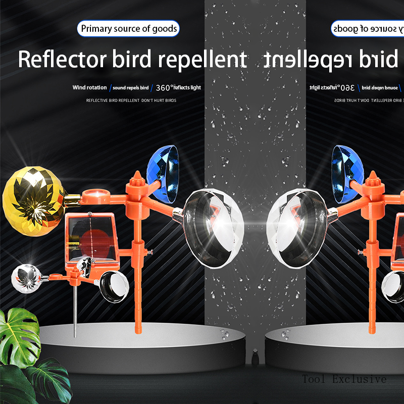 Solar Energy Bird Repelling Device Farm Orchard Bird Scaring Device Wind Reflective Voice Crop Garden Protection Ponds Outdoor