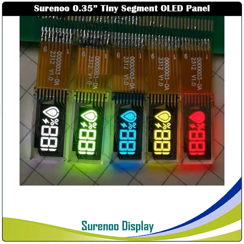 전자 담배 및 분무기용 소형 패널 유리, PMOLED OLED LCD 디스플레이 모듈, 9P 디지털 세그먼트, 0.35 인치