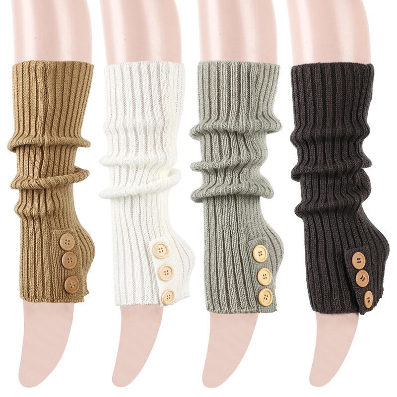 Calentadores de Cable de lana de punto para mujer, calcetines de pierna larga, polainas térmicas, cubierta de botas, Vintage, invierno, nuevo, 1 par