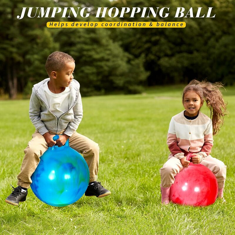 Мяч-хоппер с ручкой, мраморный прыгающий мяч, игрушка для уборки, надувной шар-хоп для мальчиков и девочек, 18 дюймов