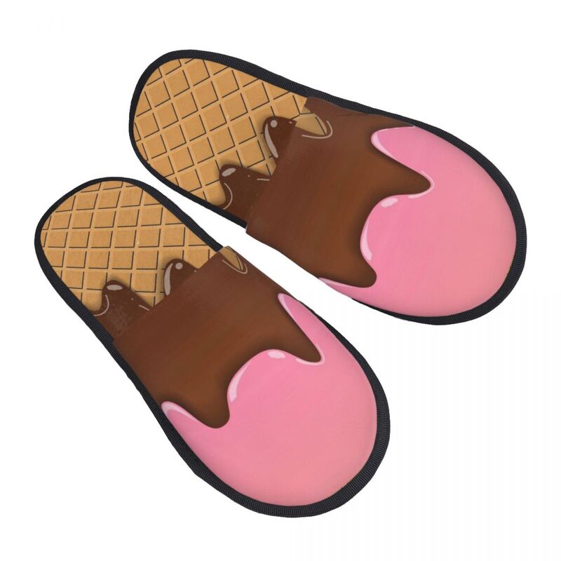 Nutty sandal es krim cokelat wafel 6 Pria Wanita, sandal berbulu, sandal rumah pantoufle santai