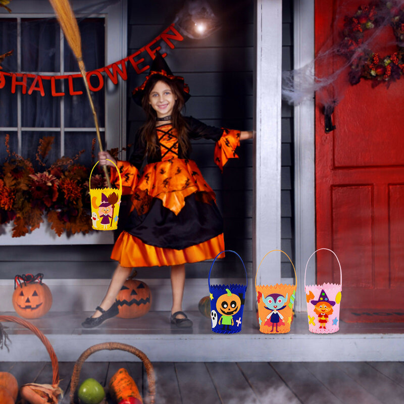 Держатель для конфет, ведра с ручкой, «сделай сам», сумки для розыгрышей на Хэллоуин, конфеты, украшение на Хэллоуин