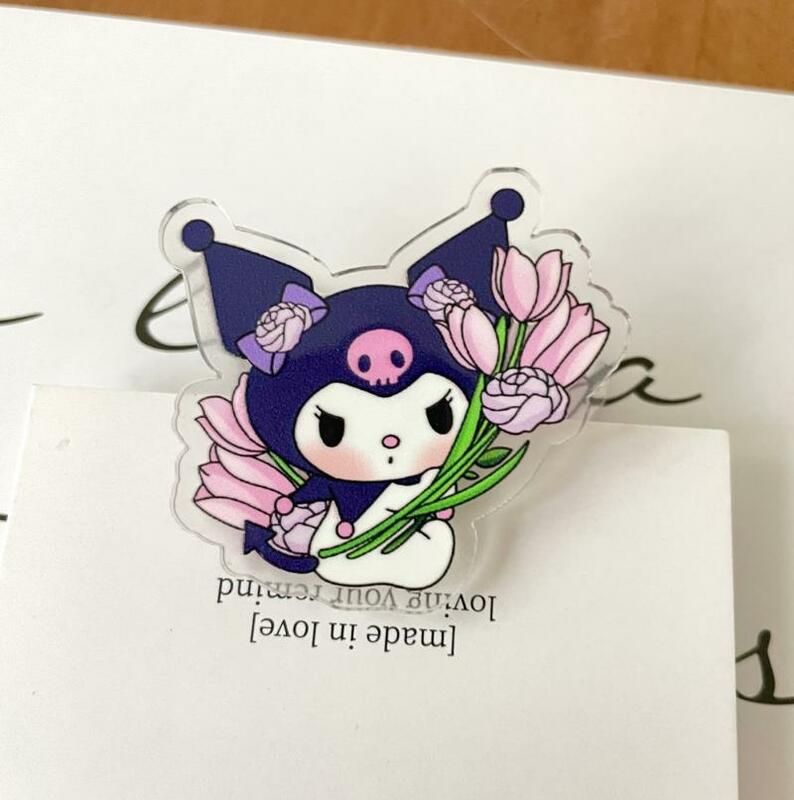Kawaii Miniso Hellokitty Cinnamoroll Kuromi Pompompurin Pochacco Melody Cartoon Decorative Gift Sealing Clip Note Holder Pp Clip