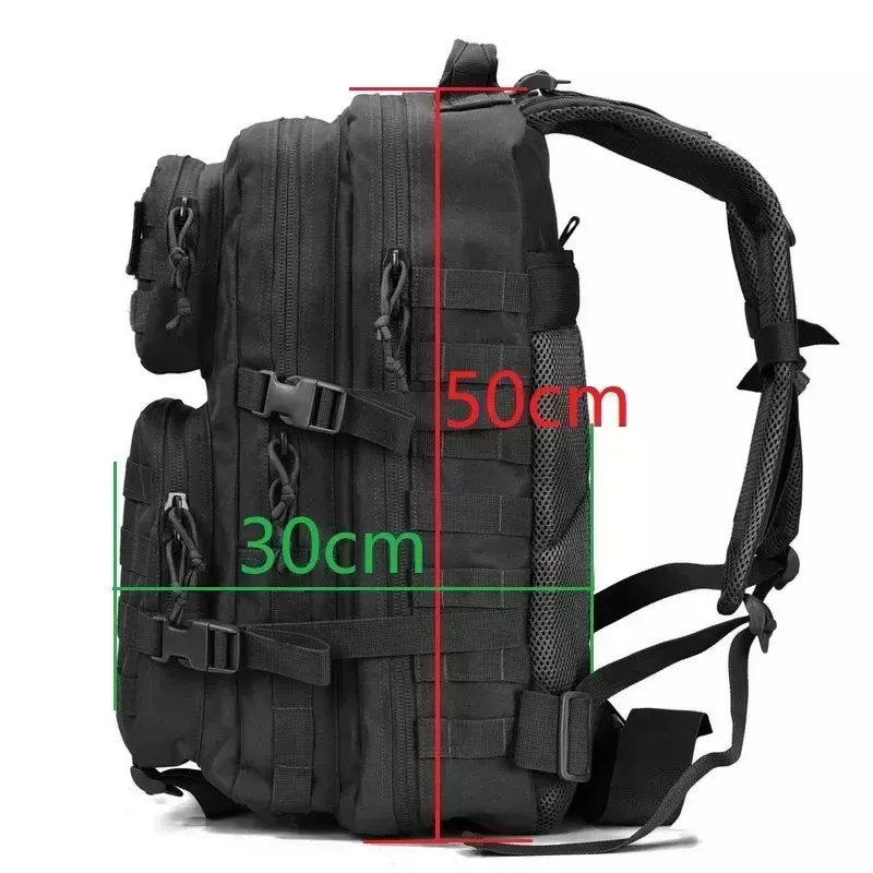 Lawaia Waterproof Tactical Backpack, Outdoor Mochila Militar, Caça Esportes, Camping, Caminhadas Saco, 50L, 1000D